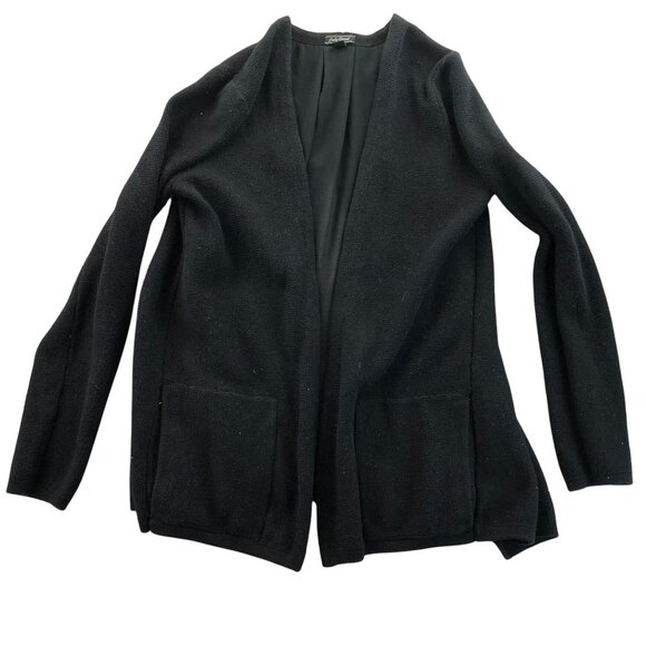 Lucky Brand Women's Cardigan Sweater Small Black Open Front Long Sleeve - Picture 1 of 11